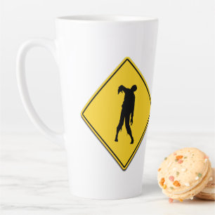 Zombie Warning Latte Mug
