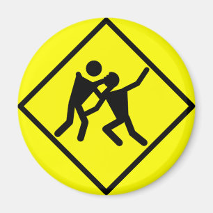 Zombie Warning Road Sign Magnet