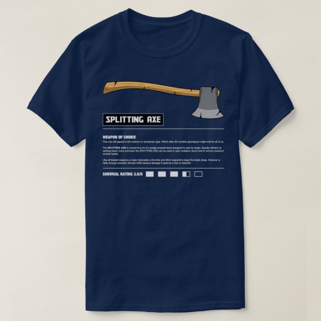 Zombie Weapons Axe T-Shirt (Design Front)