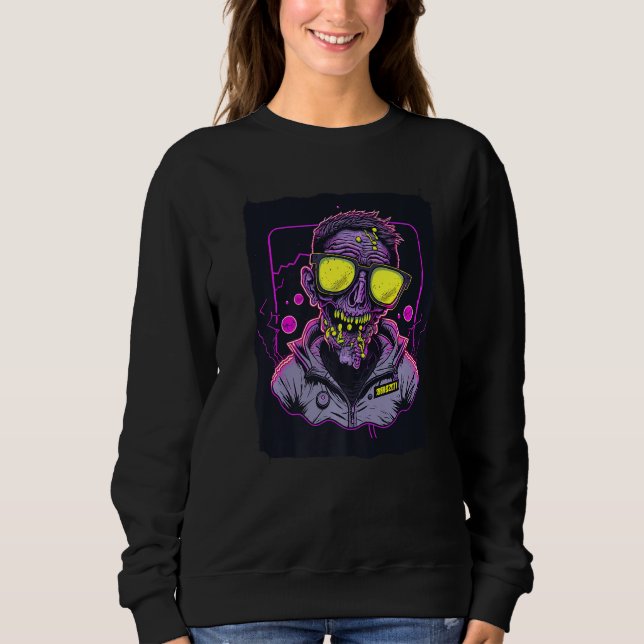 Zombie Wearing Sunglasses Premium Sweatshirt (Front)