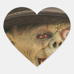 Zombie with Cigar and Top Hat Heart Sticker