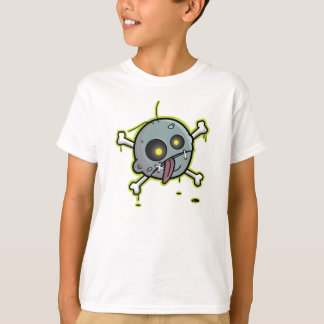 Zombie with Crossbones Kids Blue Ringer T-Shirt