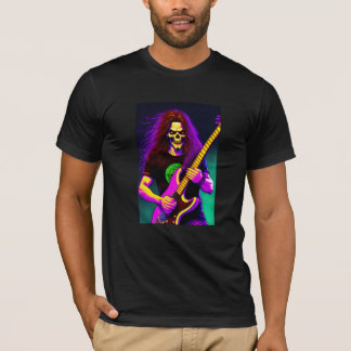 Zombie with long hair playing bass guitar T-Shirt