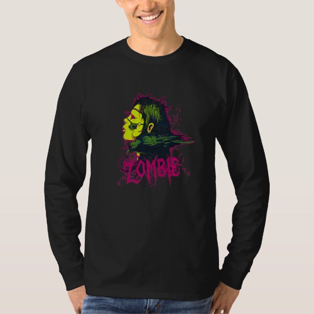 Zombie Woman Accompanied By Her Raven T-Shirt (Front)