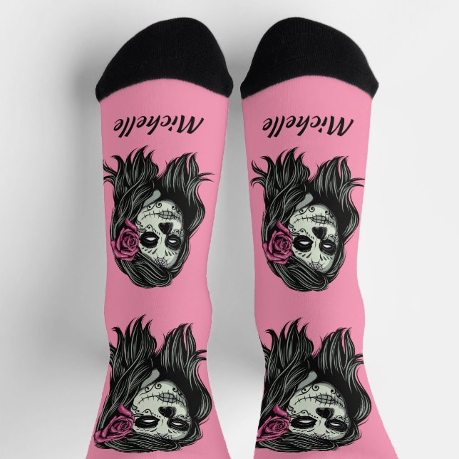 Zombie Woman custom name Socks (Top)