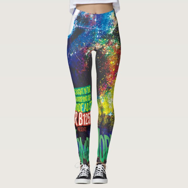 Zombie Worlds Halloween Galaxy of Horrors Leggings (Front)