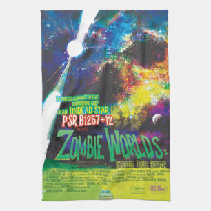 Zombie Worlds Halloween Galaxy of Horrors Tea Towel