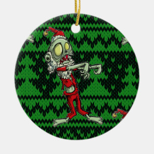 zombie xmas santa ceramic tree decoration