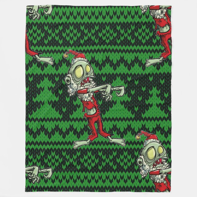 zombie xmas santa fleece blanket (Front)