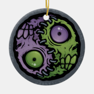 Zombie Yin-Yang Ceramic Tree Decoration