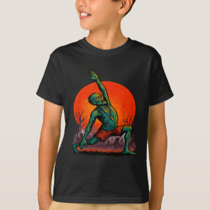 Zombie Yoga Undead Stretch Pose Spooky Moonlight H T-Shirt