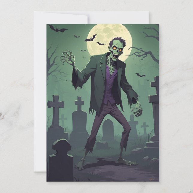 Zombie Zest – Halloween Greetings Card (Front)