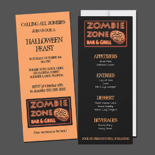 Zombie Zone Halloween Party Invitation