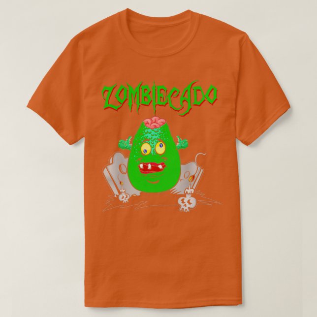 Zombiecado Zombie Avocado Halloween Funny T-Shirt (Design Front)