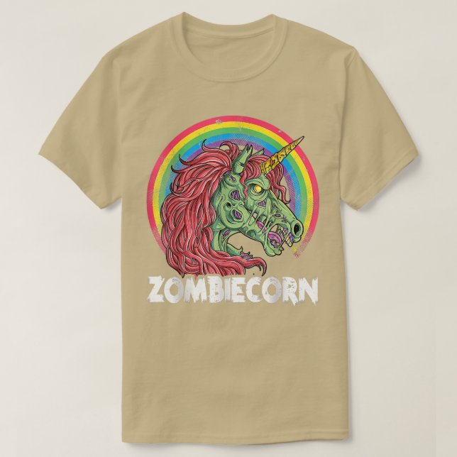 Zombiecorn Zombie Unicorn Halloween Girls Rainbow  T-Shirt (Design Front)