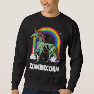 Zombiecorn Zombie Unicorn Halloween Women Girls Ra Sweatshirt