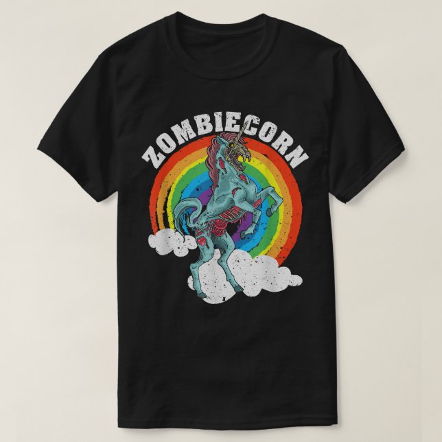 Zombiecorn Zombie Unicorn Lovers Halloween Animal  T-Shirt (Design Front)