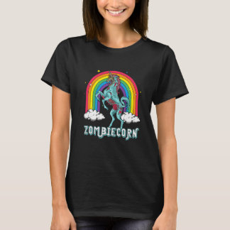 Zombiecorn Zombie Unicorn Rainbow Scary Halloween  T-Shirt