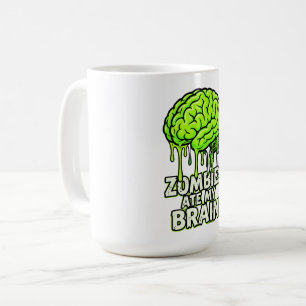 Zombies Ate My Brain" Funny Halloween Coffee Mug