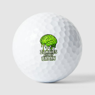 Zombies Ate My Brain" Funny Halloween Golf Balls