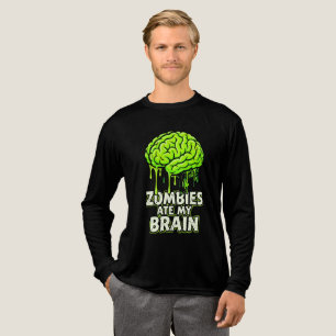 Zombies Ate My Brain" Funny Halloween Tri-Blend Shirt