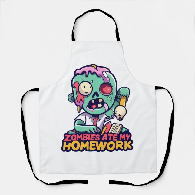 Zombies Ate My Homework Apron (Front)