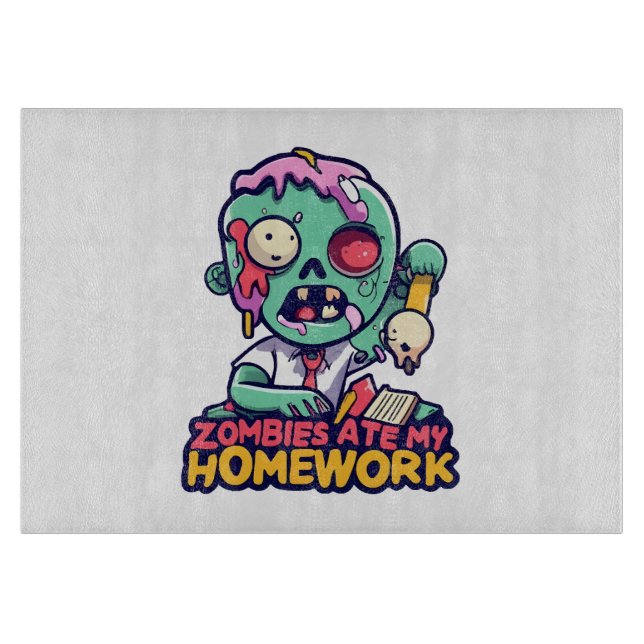 Zombies Ate My Homework Cutting Board (Front)