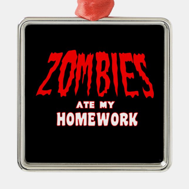 Zombies Ate My Homework Metal Tree Decoration (Front)