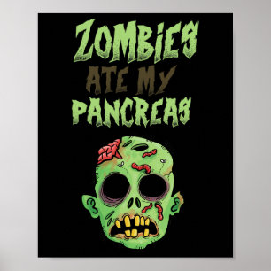 Zombies Ate My Pancreas T1D Type 1 Diabetes Women  Poster