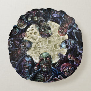 Zombies Attack (Zombie Horde) Round Cushion