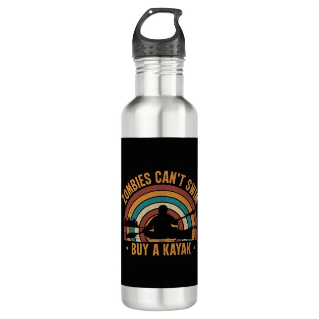 Zombies Can't Swim Buy a Kayak 710 Ml Water Bottle (Front)