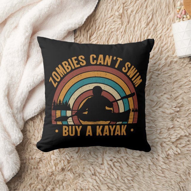 Zombies Can't Swim Buy a Kayak Cushion (Blanket)