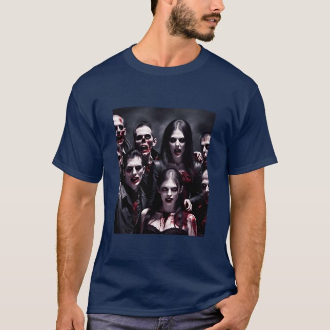 Zombies celebrate Halloween boy T-Shirt (Front)
