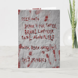 zombies christmas wish holiday card