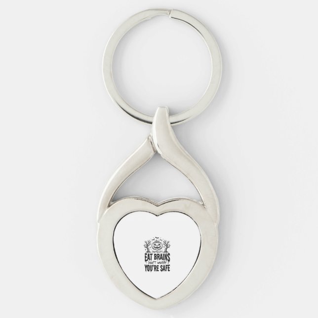 Zombies Eat Brains Funny Halloween Vector Design_1 Key Ring (Front)