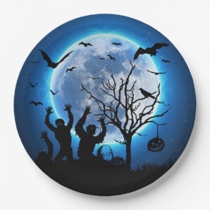 Zombies Fullmoon Custom Paper Plates 9"