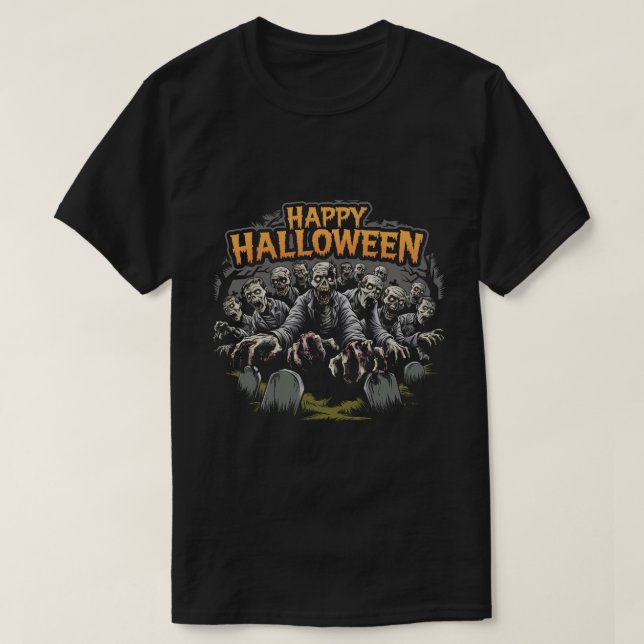 Zombies: Happy Halloween T-Shirt (Design Front)