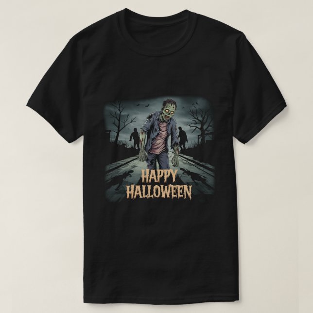 Zombies: Happy Halloween T-Shirt (Design Front)