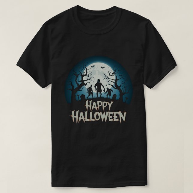 Zombies: Happy Halloween T-Shirt (Design Front)