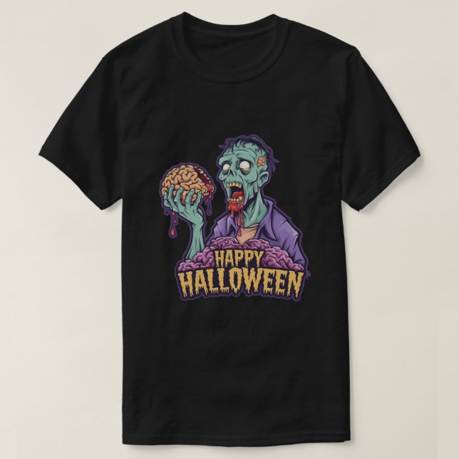 Zombies: Happy Halloween T-Shirt (Design Front)