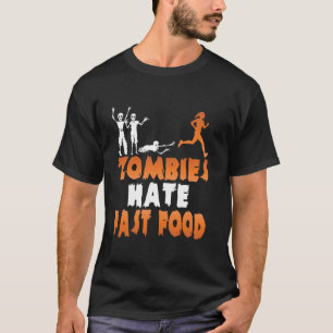 Zombies Hate Fast Food Funny Halloween Running T-Shirt