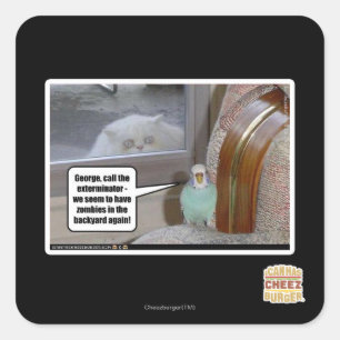 Zombies in the backyard square sticker