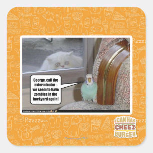 Zombies in the backyard square sticker