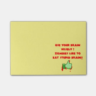 Zombies like stupid brains post-it notes