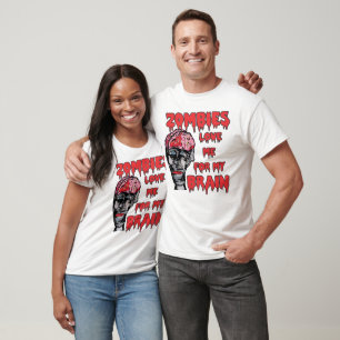 Zombies Love Brain Light Shirts