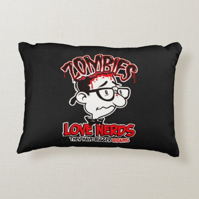 Zombies Love Nerds Decorative Cushion (Back)