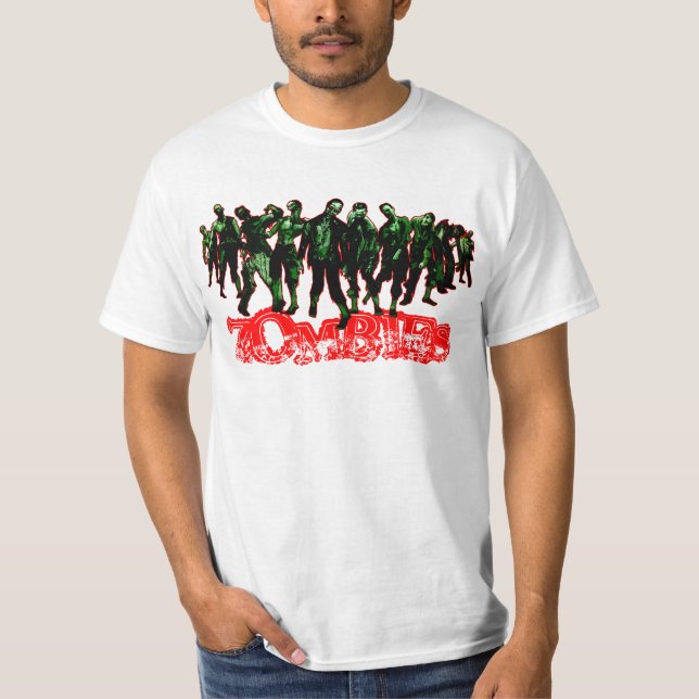 ZOMBIES - red stroke - white shirt (Front)