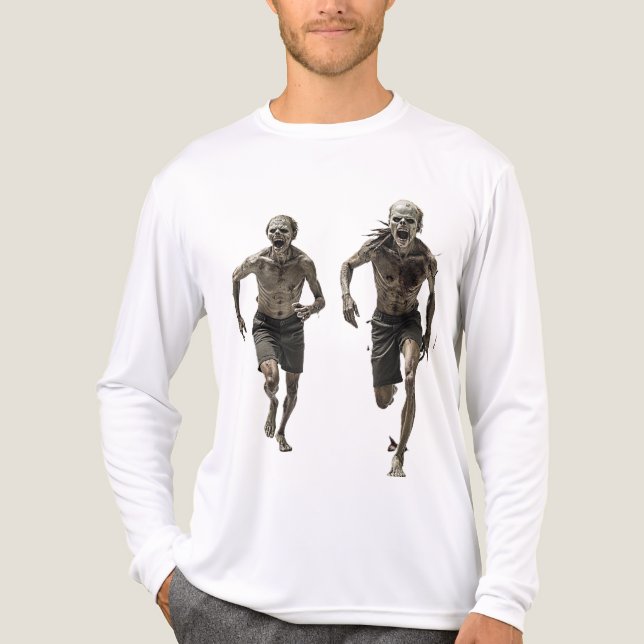 zombies running Tri-Blend shirt (Front)