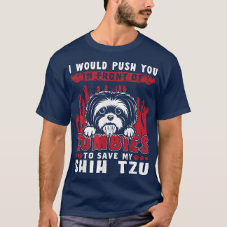 Zombies To Save My Shih Tzu Funny Halloween Dog T-Shirt
