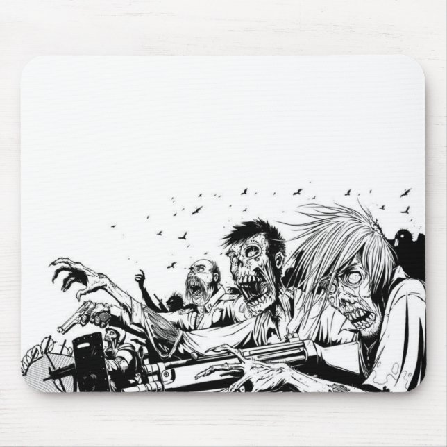 Zombies with Guns Mouse Pad (Front)